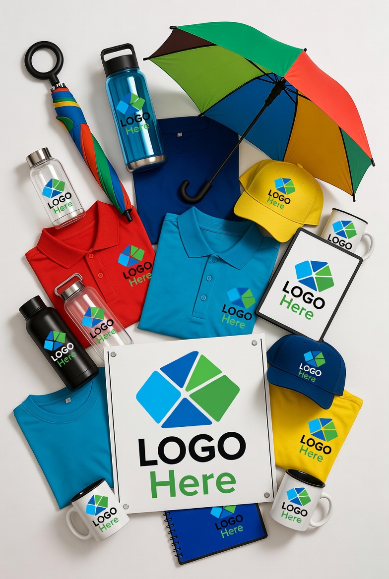 Branded apparel and mugs